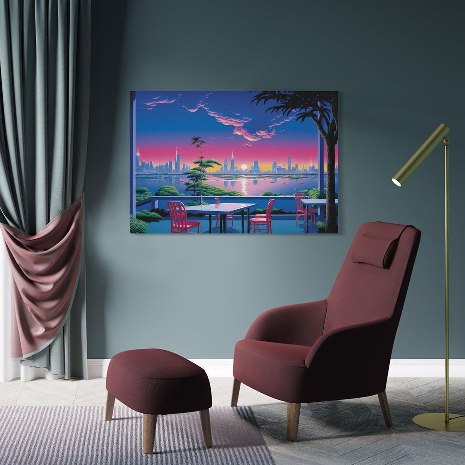 Amazon.com: Hiroshi Nagai Tropical Modern City Landscape Framed